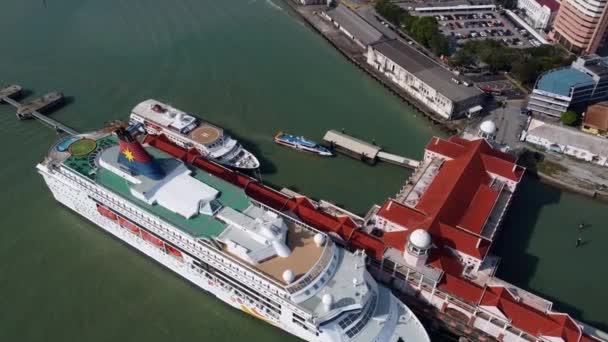 Georgetown Penang Malesia Dicembre 2021 Arriva Traghetto Passeggeri Swettenham Pier — Video Stock