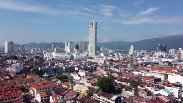 Georgetown Penang Malaisie Déc 2021 Vol Aérien Dessus Ancien Bâtiment — Video