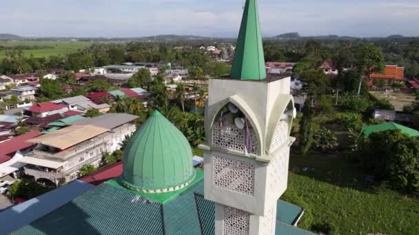 Джорджтаун Пенанг Малайзія Січень 2022 Вид Зелену Мечеть Мінарет Сільській — стокове відео