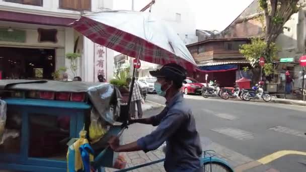 Georgetown Penang Malajsie Květen 2021 Prodavač Chleba Obličejovou Maskou Přesunout — Stock video