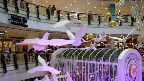 Georgetown Penang Malásia Dec 2021 Panning Decoração Maravilha Natal Queensbay — Vídeo de Stock