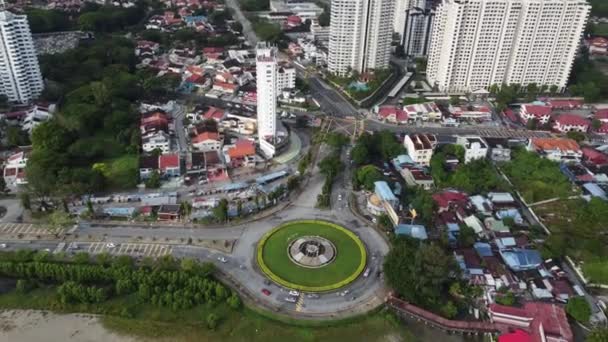 Flygfoto Rondellen Vid Gurney Drive Dagen — Stockvideo