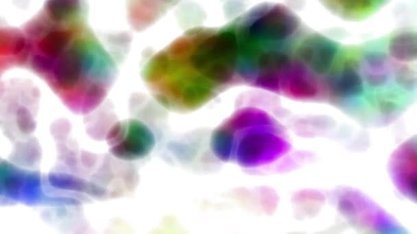 Bunte Chemische Flüssigkeit Bewegungseffekt Weißem Leuchteffekt Abstrakte Animation — Stockvideo