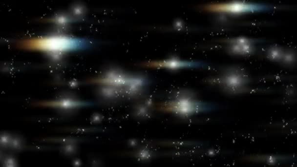 Star Partikel Glödande Effekt Mörk Bakgrund — Stockvideo
