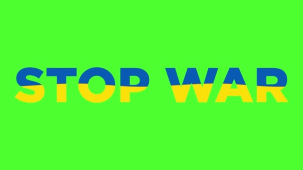Stop War Ukraine Concept Stop War Word Blue Yellow Wave — Stock Video