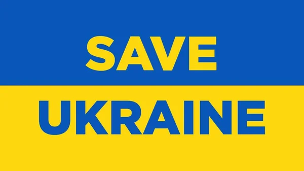 Uložit koncept Ukrajiny během invaze v pozadí vlajky — Stock fotografie