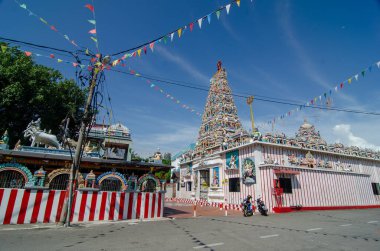 Bagan, Penang, Malezya - Haziran 2017 Sree Maha Mariamman Devasthanam Tapınağı.