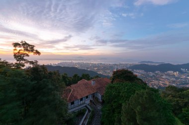 Georgetown, Kuala Lumpur, Malezya - Haziran 02 2017: Şafak vakti Georgetown 'un geçmişine sahip bungalov