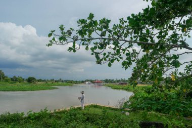 Seberang Perai, Penang, Malezya - Haziran 2018: Sungai Perai yakınlarında balıkçılık.