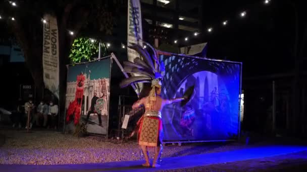 Georgetown Penang Malaysia Dec 2021 Ngajat Traditional Iban Dance Performed — Stock Video