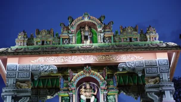 Georgetown Penang Maleisië Jan 2022 Omgekeerde Poort Van Indiase Tempel — Stockvideo
