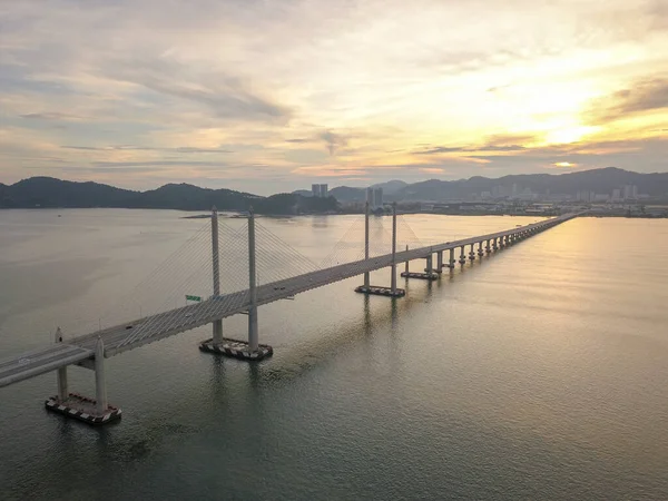Вид Воздуха Второй Мост Пенанг Самый Длинный Мост Через Море — стоковое фото