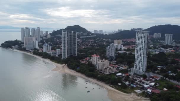 Georgetown Penang Malaysia Oct 2021 Повітряний Вид Будівлю Біля Пляжу — стокове відео