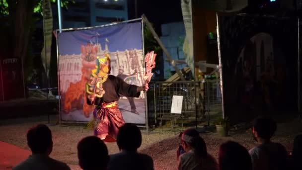 Georgetown Penang Malásia Dezembro 2021 Wayang Kulit Show Apresenta Frente — Vídeo de Stock