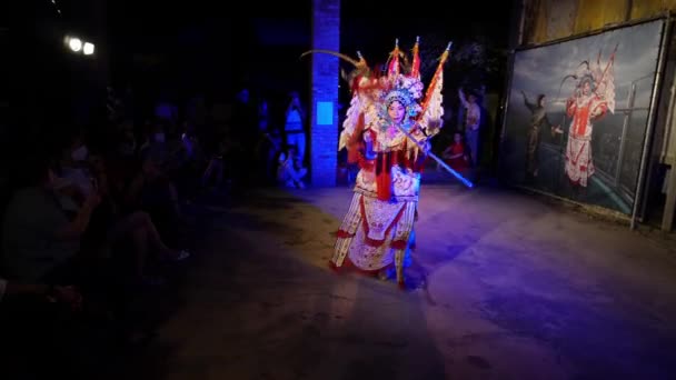 Georgetown Penang Malasia Dic 2021 Teochew Opera Show Performance Front — Vídeo de stock