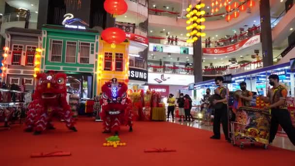 Georgetown Penang Malesia Gennaio 2022 Lion Dance Nel Prangin Mall — Video Stock