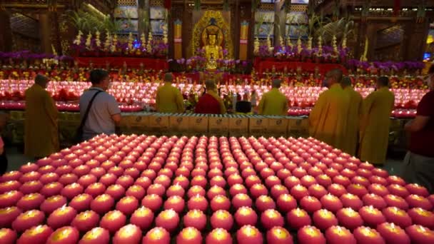 Ayer Itam Penang Malezja Lutego 2022 Chiński Śpiew Mnichów Świątyni — Wideo stockowe
