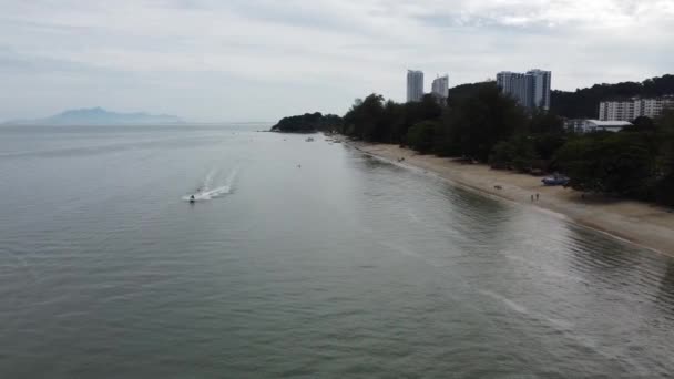 Georgetown Penang Malaysia Oct 2021 Aerial View Jet Ski Activity — 비디오