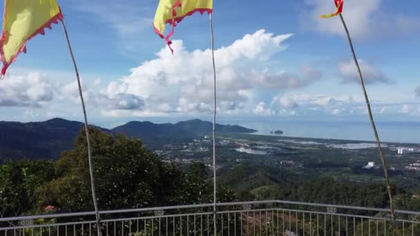 Balik Pulau Penang Malaisie Octobre 2021 Ascension Aérienne Descente Drapeau — Video