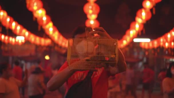 Georgetown Penang Maleisië Jan 2022 Een Man Met Gezichtsmasker Zette — Stockvideo