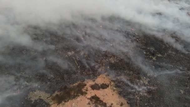 Légi Tűz Lerakóhelyen Köd Légszennyezés — Stock videók