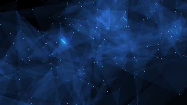 具有电效应的蓝色丛数字结构智能网格动画背景 — 图库视频影像