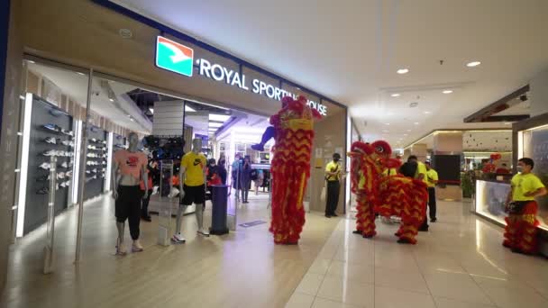Georgetown Penang Μαλαισία Φεβρουάριος 2022 Lion Dance Blession Royal Sporting — Αρχείο Βίντεο