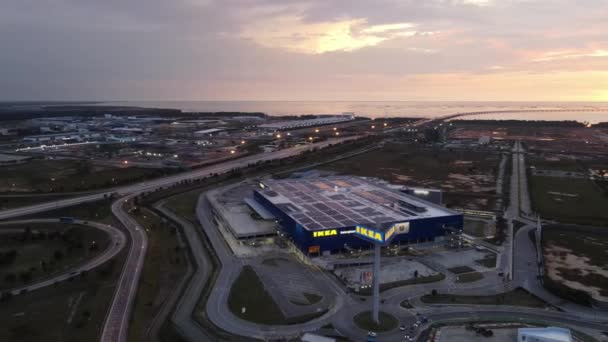 Seberang Perai Penang Malezya Mar 2022 Gün Batımında Ikea Mobilya — Stok video