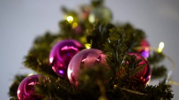 Select Focus Purple Christmas Decoration Christmas Tree Blink Led Light — Stok video
