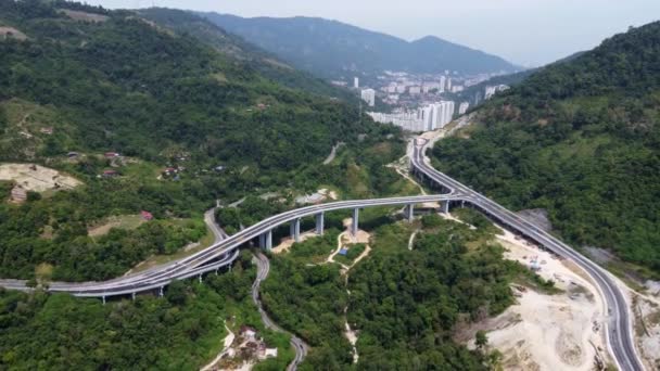 Bukit Kukus Paired Road New Highway Day — Vídeo de Stock