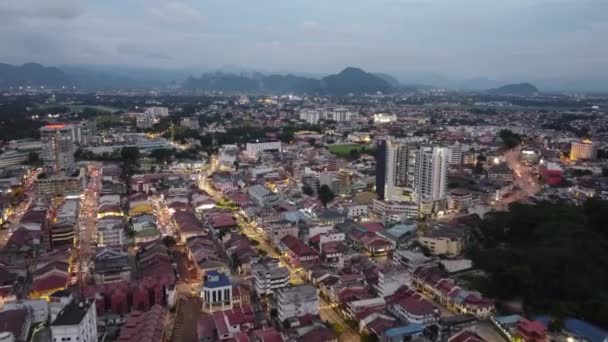 Ipoh Perak Malaysia May 2022 Drone Shot Ipoh Town Traffic — 비디오