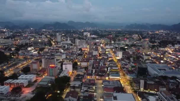 Ipoh Perak Malásia Maio 2022 Hora Azul Vista Aérea Cidade — Vídeo de Stock