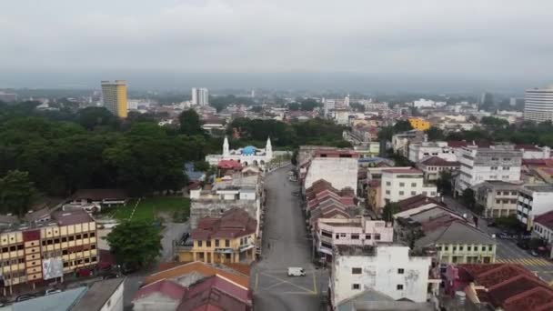 Ipoh Perak Malásia Maio 2022 Vista Aérea Cidade Velha Mesquita — Vídeo de Stock