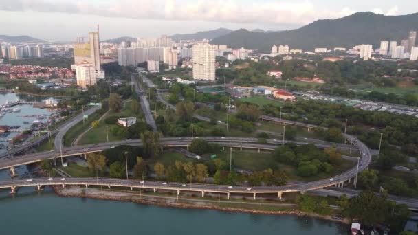 Batu Uban Penang Malaysia May 2022 Aerial Rotating View Penang — 图库视频影像