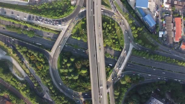 Letecký Rotační Pohled Přeletět Nad Jalan Kuching Kruhovém Objezdu Města — Stock video