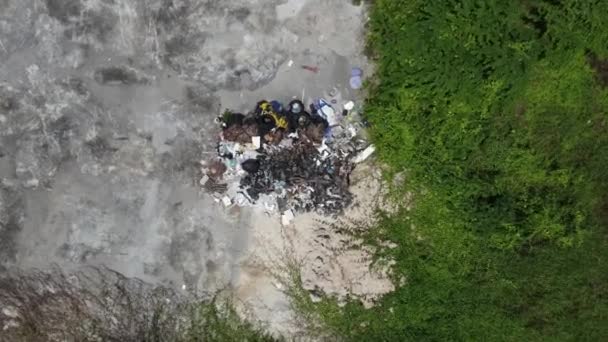 Mirada Aérea Hacia Abajo Basurero Basurero Área Abierta — Vídeo de stock