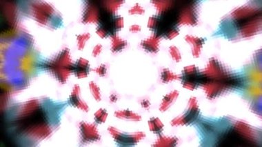 Kaleydoskop dönüşü küçük fayans kutusu animasyonu. Soyut arkaplan 2B biçimlendiriliyor