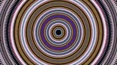 Renkli kaleydoskop tünel animasyonu ortada. Soyut arkaplan 2B biçimlendiriliyor