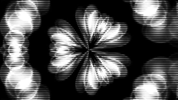 Yarı Ton Siyah Beyaz Kaleydoskop Animasyon Deseni Soyut Arkaplan Biçimlendiriliyor — Stok video