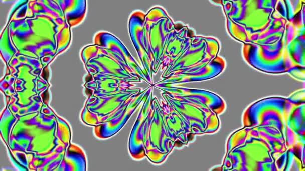 Caleidoscopio Color Psyko Brillante Animación Rendición Fondo Abstracto — Vídeos de Stock