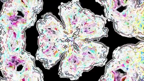 Caleidoscopio Animación Patrón Boceto Color Borde Rendición Fondo Abstracto — Vídeos de Stock