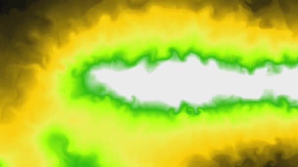 緑と黄色の光乱流変位フラクタルアニメーション 2Dレンダリング抽象的な背景 — ストック動画