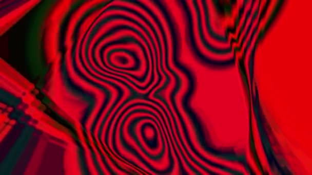 Ζέβρα Κόκκινο Και Μαύρο Περίγραμμα Μοτίβο Περιστροφή Animation Απόδοση Αφηρημένο — Αρχείο Βίντεο