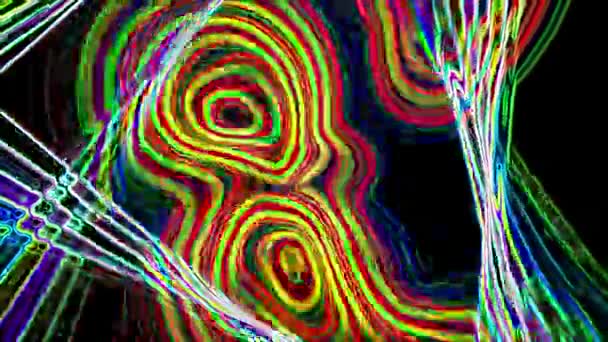 色彩斑斓的旋转轮廓线动画 2D渲染抽象背景 — 图库视频影像