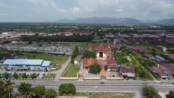 Sitiawan Perak Maleisië Mei 2022 Luchtfoto Glijden Wat Sitawanaram Pioneer — Stockvideo