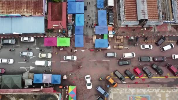 Teluk Intan Perak マレーシア 2022年5月1日 市街地の空中上からのビューカー交通 — ストック動画