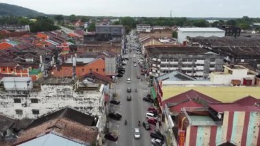 Kampar, Perak, Malezya - Mayıs 03 2022: Hava manzaralı Kampar eski kasaba