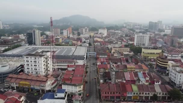 Ipoh Perak Μαλαισία Μάιος 2022 Drone Shot Utc Πρωί Ομιχλώδης — Αρχείο Βίντεο