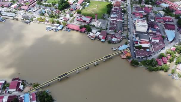 Puente Peatonal Con Vista Aérea Kuala Kurau — Vídeo de stock