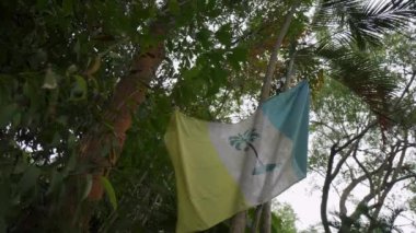 Ağaçta asılı Penang bayrağını yavaşça takip et